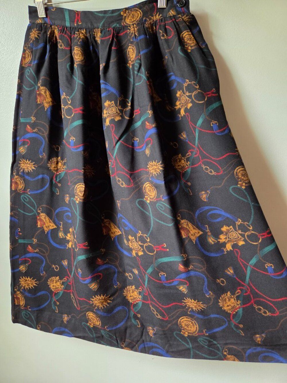 EUC VINTAGE JOS A BANK CLOTHIERS WOOL BLEND DARK ACADEMIAN MIDI SKIRT SIZE 10 /M